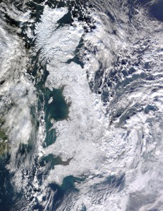 Snowy Britain NASA