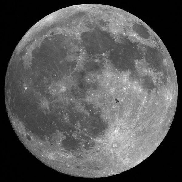 ISS moon large ISS nears completion