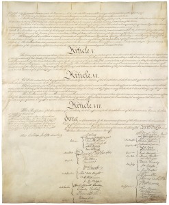 John Rutledge, Edmund Randolph, Nathaniel Gorham, Oliver Ellsworth, James Wilson, US Constitution, Bill of Rights, 17 September 1787, Philadelphia Convention, 21 June 1788