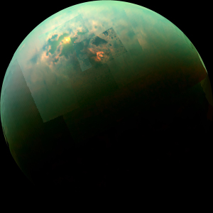 Titan, NASA, Saturn, Cassini, Kraken Mare, specular reflection, sunlight, sea, moon, space