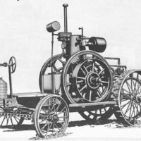 1892- The John Froelich tractor is the first successful petrol-powered engine that can be driven backwards as well as forwards. (Image source: Wikimedia Commons)